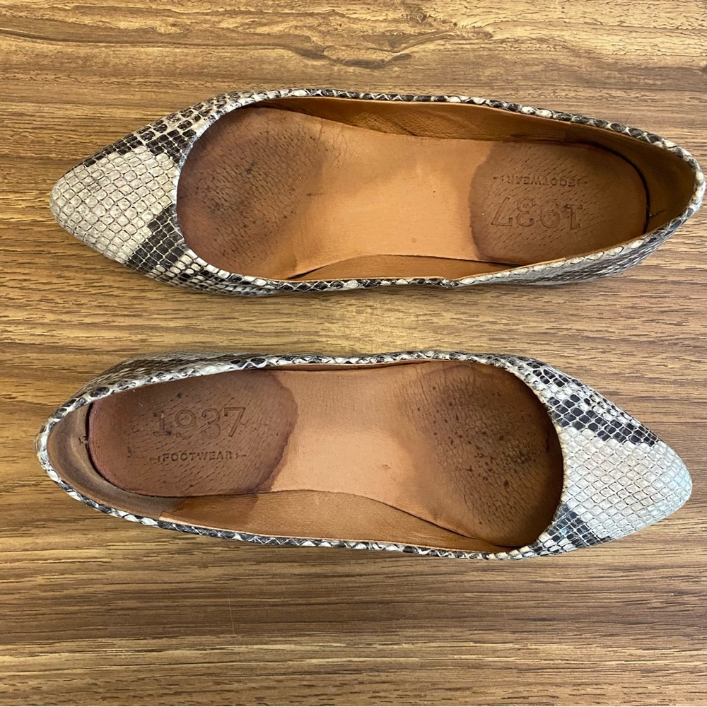 Madewell Pointed Flats - Grey Python - image 2